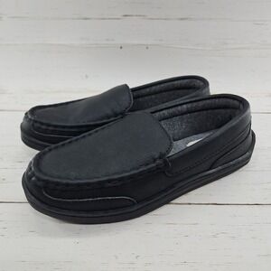 My Pillow My Slippers Womens 8 Black Leather Slip On Memory Foam Moccasins Shoe